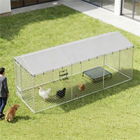 Dog house, outdoor dog kennel, dog cage, chicken coop (Color: Silver)